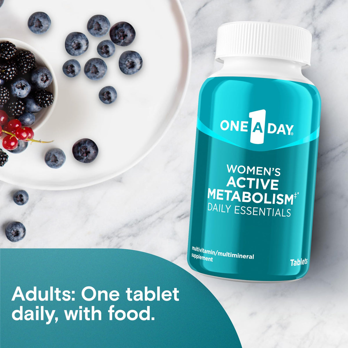 One A Day Women's Active Metabolism Daily Essential, Multivitamin for Women, Metabolism Support, Vitamins for Women with All 8 B-Vitamins - OmniHealth US