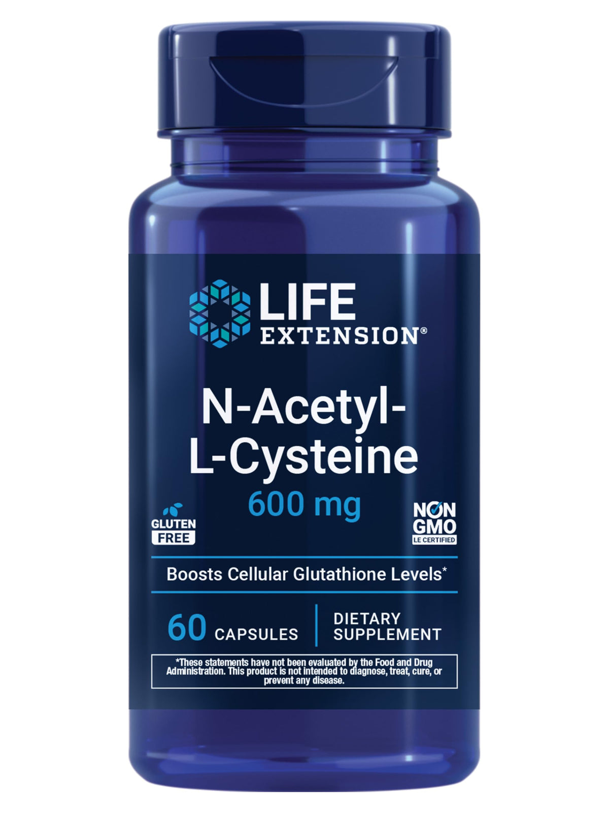 Life Extension N-Acetyl-L-Cysteine (NAC), Immune, Respiratory, Liver Health, NAC 600 mg, Potent antioxidant Support - OmniHealth US