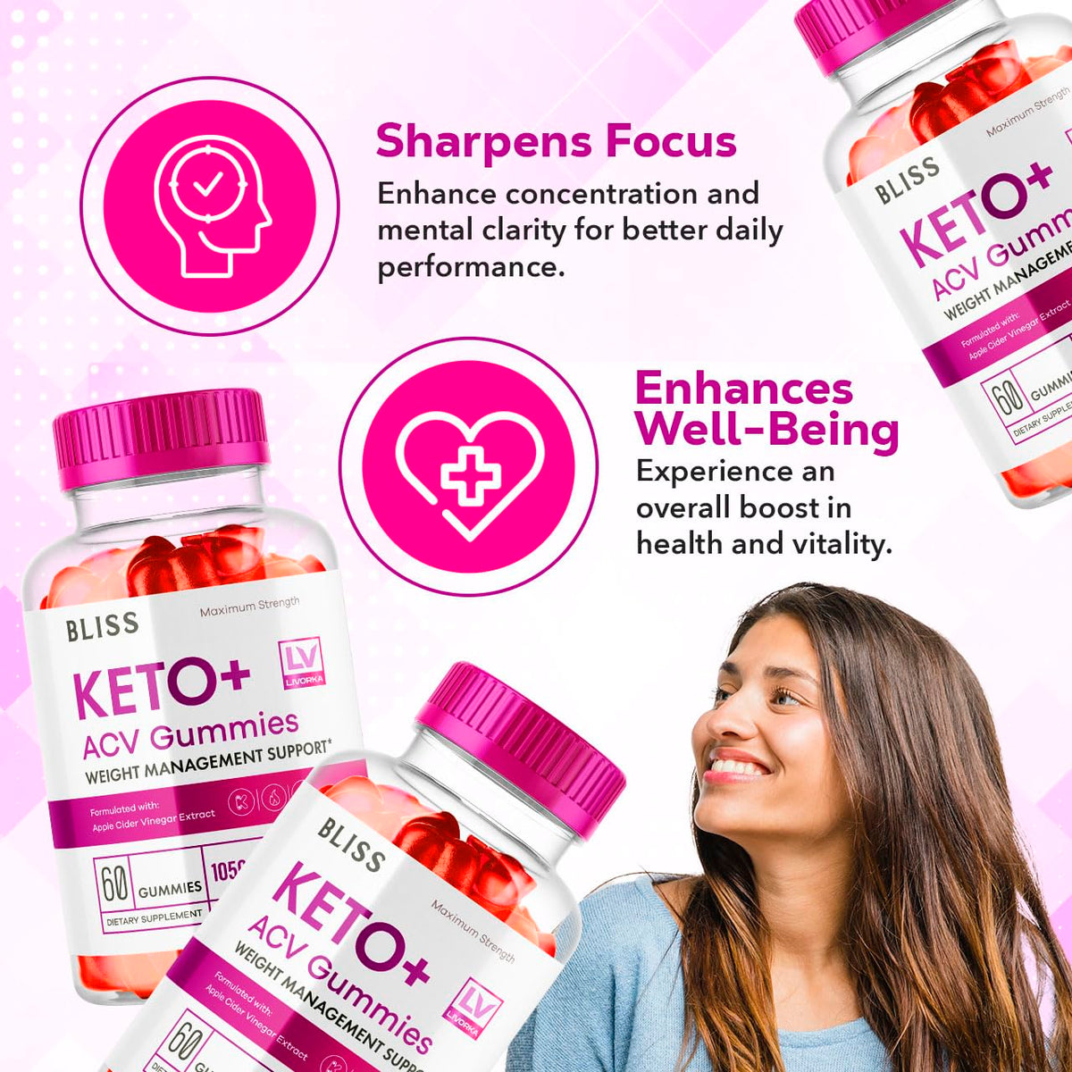 5 Pack - Bliss Keto ACV Gummies Advanced Weight Loss, Bliss ACV Active Gummies LIVORKABuy Supplements Australia