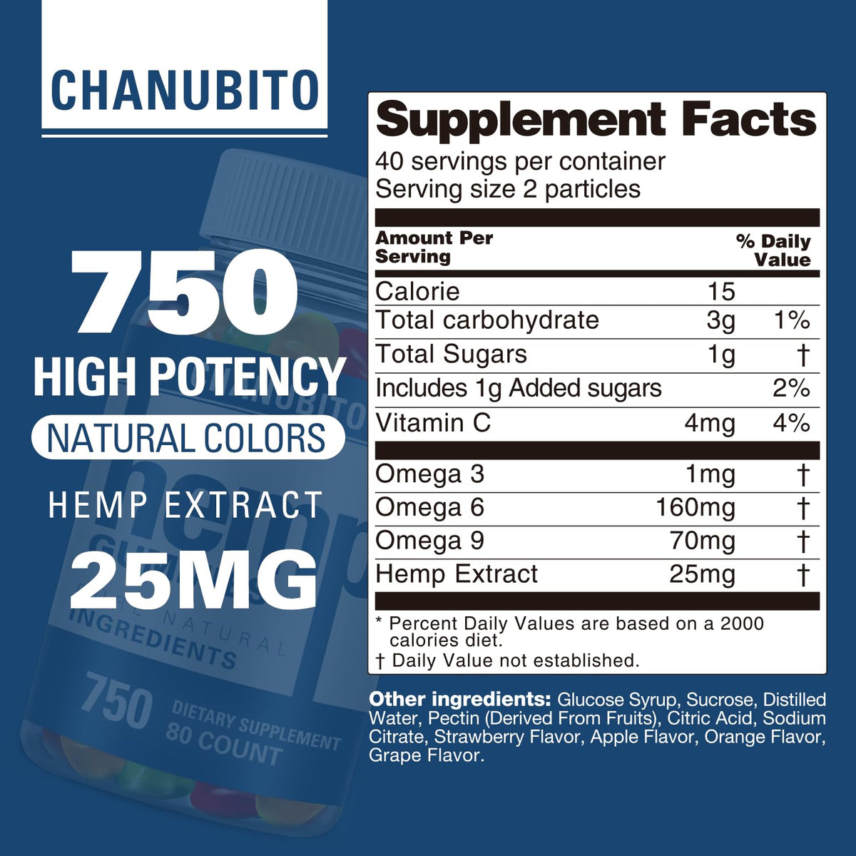 Hemp Gummies Organic High Potency Hemp Supplement - Pain, Sleep, Stress CHANUBITOBuy Supplements Australia