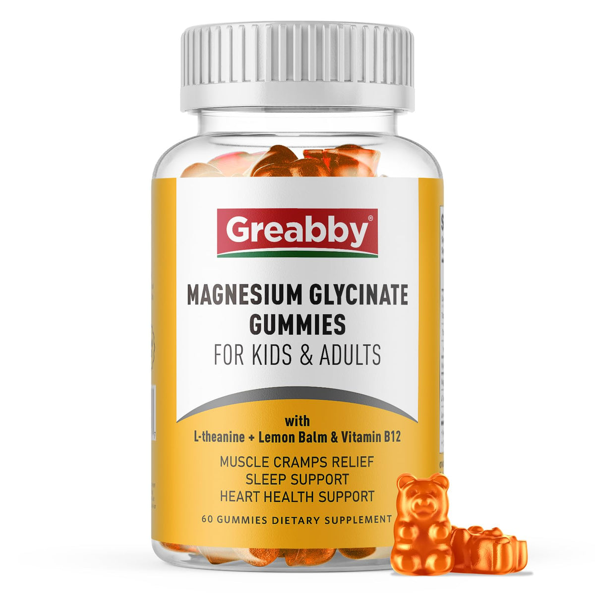 Magnesium Glycinate Gummies for Kids & Adults - Magnesium Glycinate 300mg Chewable Supplement - Promotes Sleep, Muscle, Relaxation (60Count) - OmniHealth US