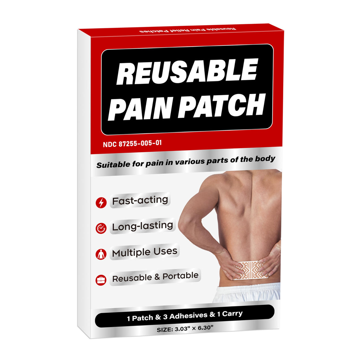 XAYIUIYAX Menthol Pain Patches, Cooling Pain Relief for Sore Muscle Relief - Includes 3 Adhesives, 1 Patch & 1 Carry Case - Relief Back, Shoulder & More - 3.03" × 6.30"-0317 XAYIUIYAXBuy Supplements Australia