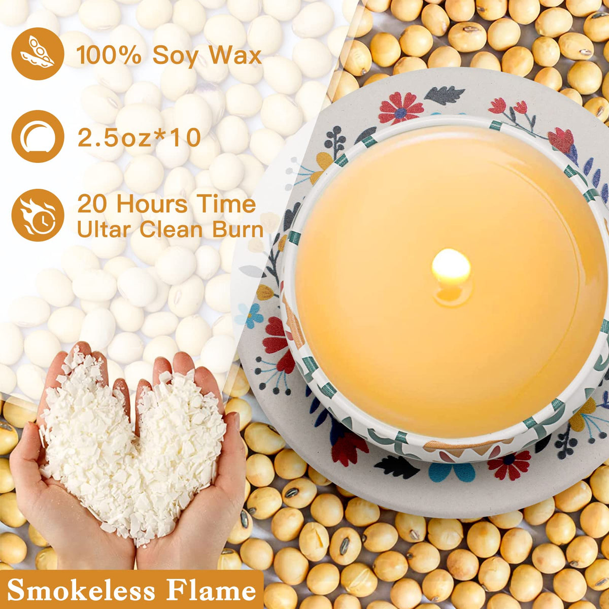 10 Pack Scented Candles Gifts, Aromatherapy Candles for Home Scented with 2 Coasters Yinuo CandleBuy Supplements Australia