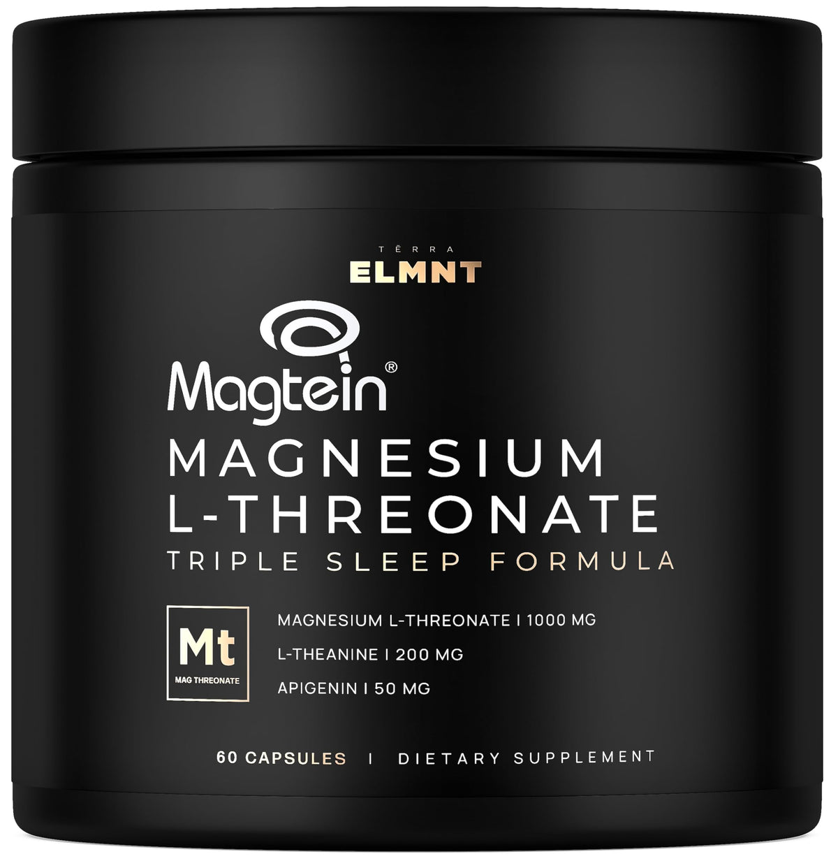 Triple Sleep Magnesium L-Threonate w. Apigenin, Theanine & Magtein Magnesium L Threonate - High Absorption Magnesium Supplement Capsules - OmniHealth US