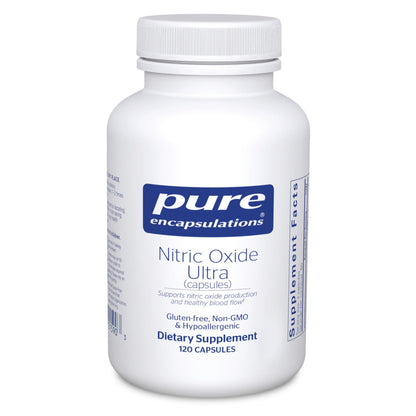 Pure Encapsulations Nitric Oxide Ultra (Capsules) - Supplement Supports Nitric Oxide Production, Healthy Blood Flow & Vascular Health - with L-Citrulline & CranLoad Cranberry Extract - 120 Capsules - OmniHealth US