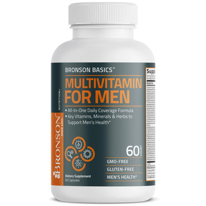 Bronson Multivitamin for Men All-in-One Daily Coverage Formula Key Vitamins, Minerals & Herbs to Support Men's Health, 60 Capsules BronsonBuy Supplements Australia