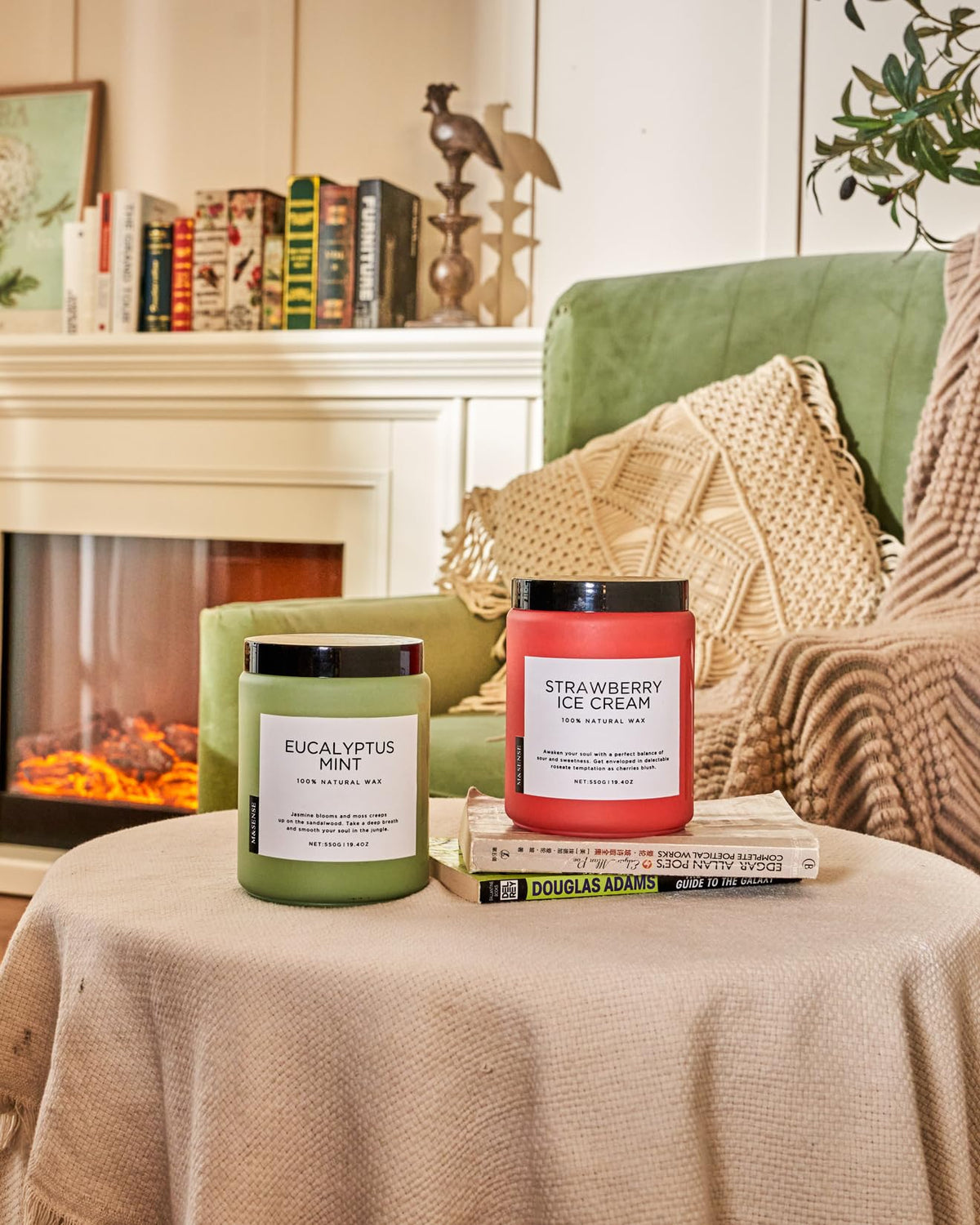 M&SENSE Eucalyptus Mint Candles for Home Scented, 19.4oz 110 Hours Burn Soy Aromatherapy M&SENSEBuy Supplements Australia