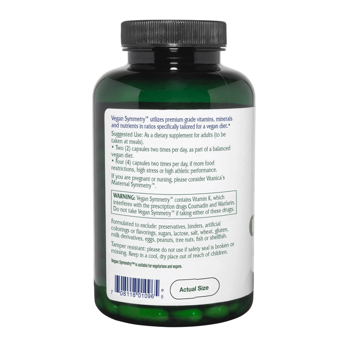 Vitanica Vegan Symmetry - Daily Multivitamin for Vegans - Heart, Bone & Immune System Health Support with Vitamin B12, Zinc, Calcium VitanicaBuy Supplements Australia