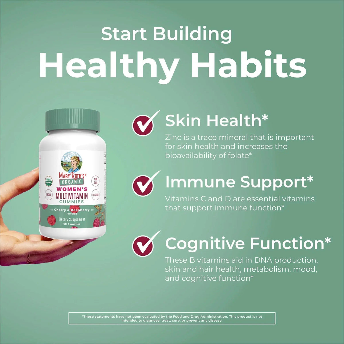 MaryRuth's Multivitamin Gummies for Women (Strawberry) & Liquid Nighttime Multimineral (Pineapple) | Clean Label Project Verified | MARYRUTH'S