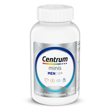 Centrum Minis Silver Multivitamin for Men 50 Plus, Multivitamin/Multimineral Supplement, Vitamin D3, B-Vitamins and Zinc, Non-GMO Ingredients, Supports Memory - OmniHealth US