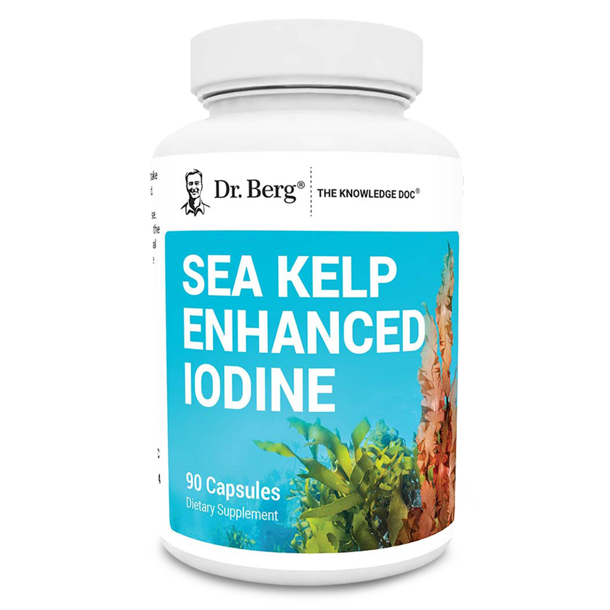 Dr. Berg Sea Kelp Enhanced Iodine - 200 mcg of Premium Iodine - Seaweed Blend Includes Klamath Blue-Green Algae & Sea Kelp - 90 Capsules - OmniHealth US