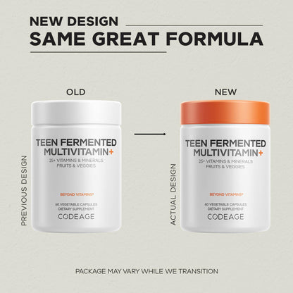 Codeage Teen Multivitamin Supplement – Daily Vitamins and Minerals for Teen Boys and Girls – Organic Whole Food Formula - OmniHealth US