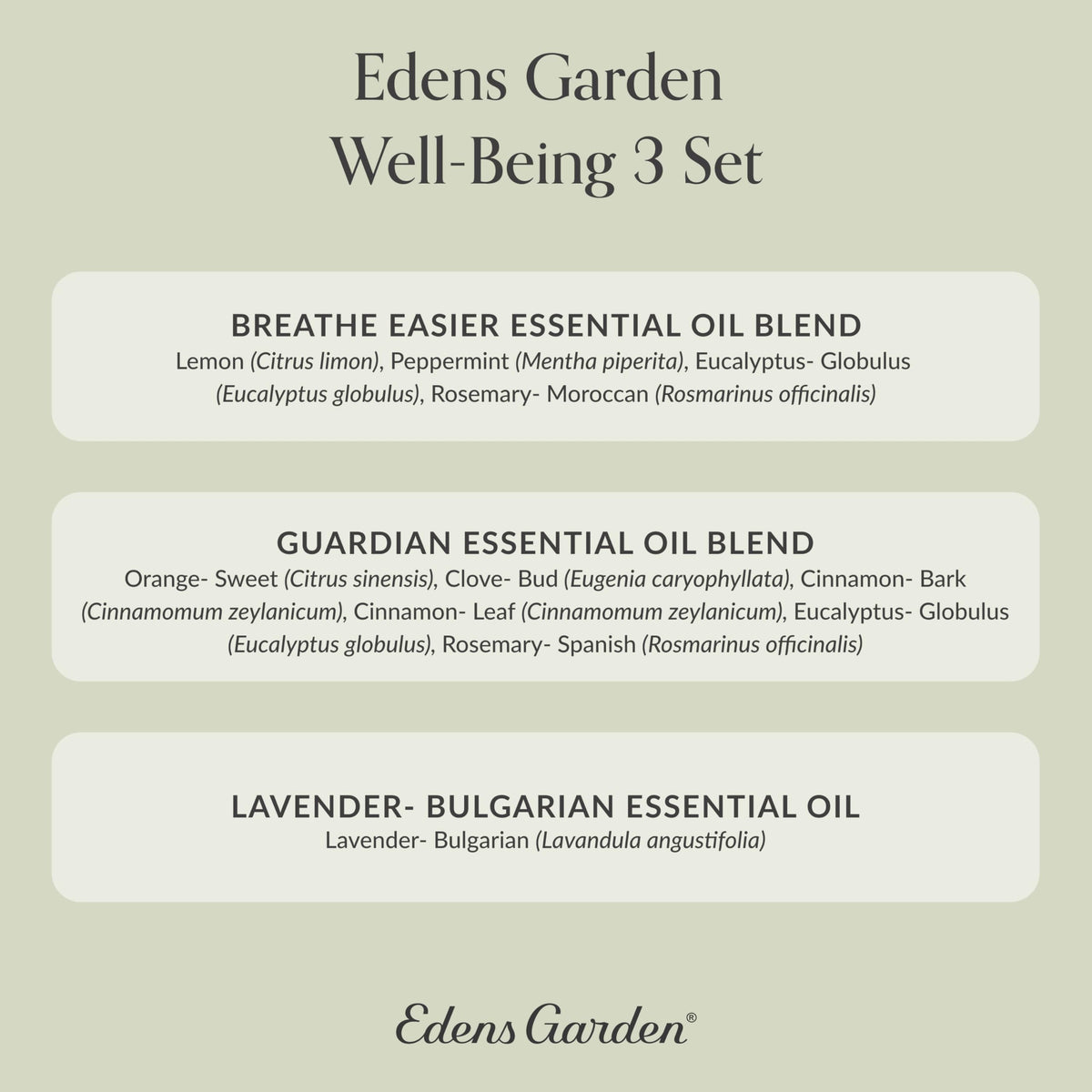 Edens Garden Essential Oil Well-Being Set, 3 Pure Essential Oils for Diffusers for Home Edens GardenBuy Supplements Australia
