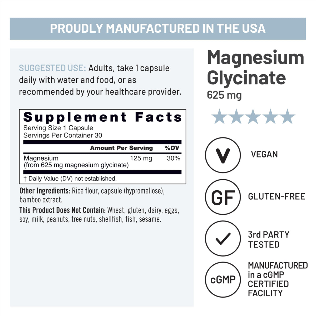 NatureWise Magnesium Glycinate 625 mg - High Absorption Chelated Magnesium Glycinate for Sleep, Relaxation, Muscle & Bones* - OmniHealth US