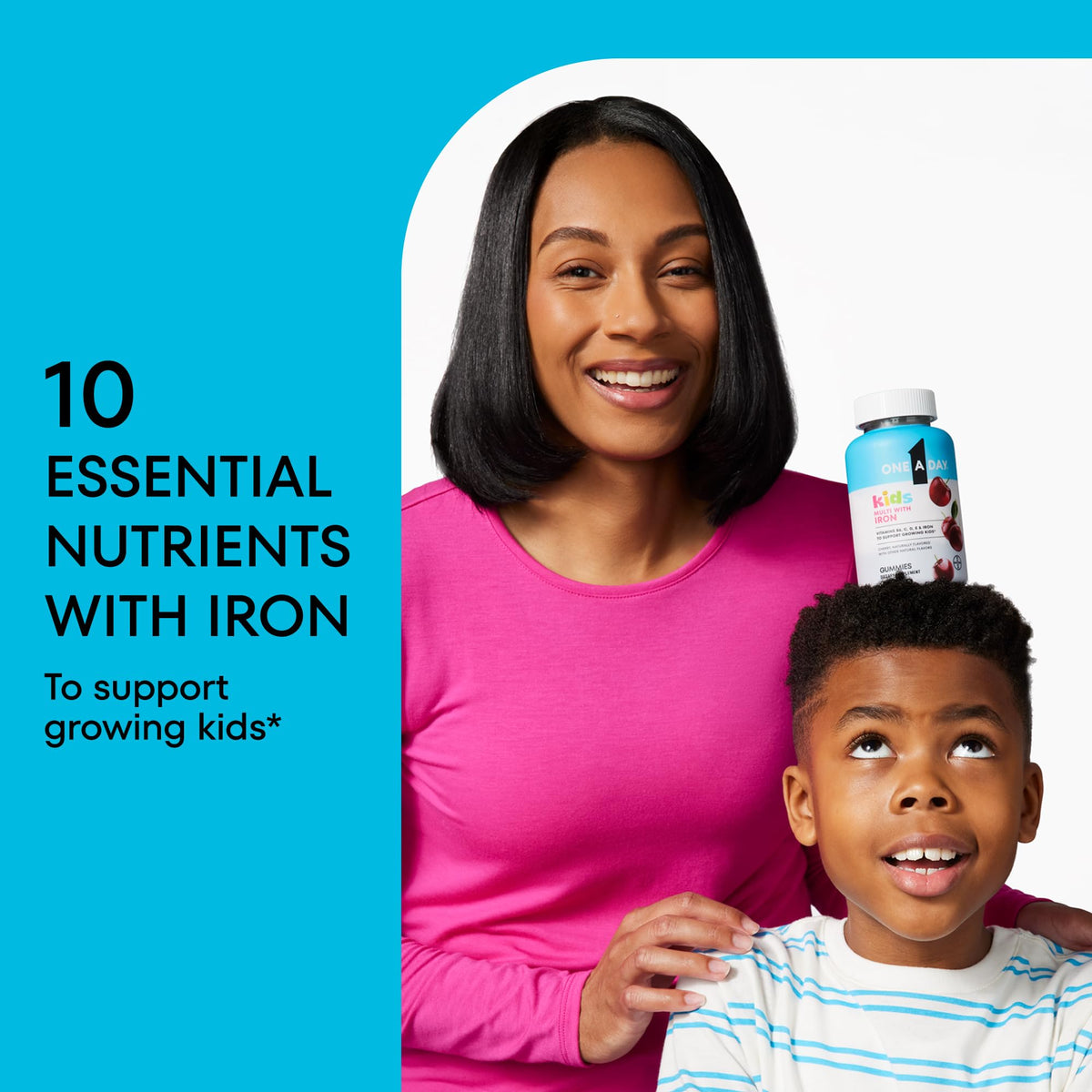 One A Day Kids Multivitamin with Iron Gummy, Vitamin D, Vitamin C, E, Zinc for Immune Support, Gummy Vitamins, Kids Multivitamin Gummies with Iron - OmniHealth US