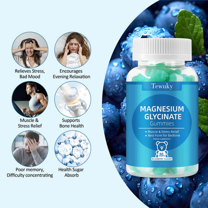 Magnesium Glycinate Gummies 500mg, Sugar-Free for Adults & Kids, Magnesium Gummies for Sleep, Stress & Muscle Relief, Supports Bone & Nerve Health, OmniHealth US