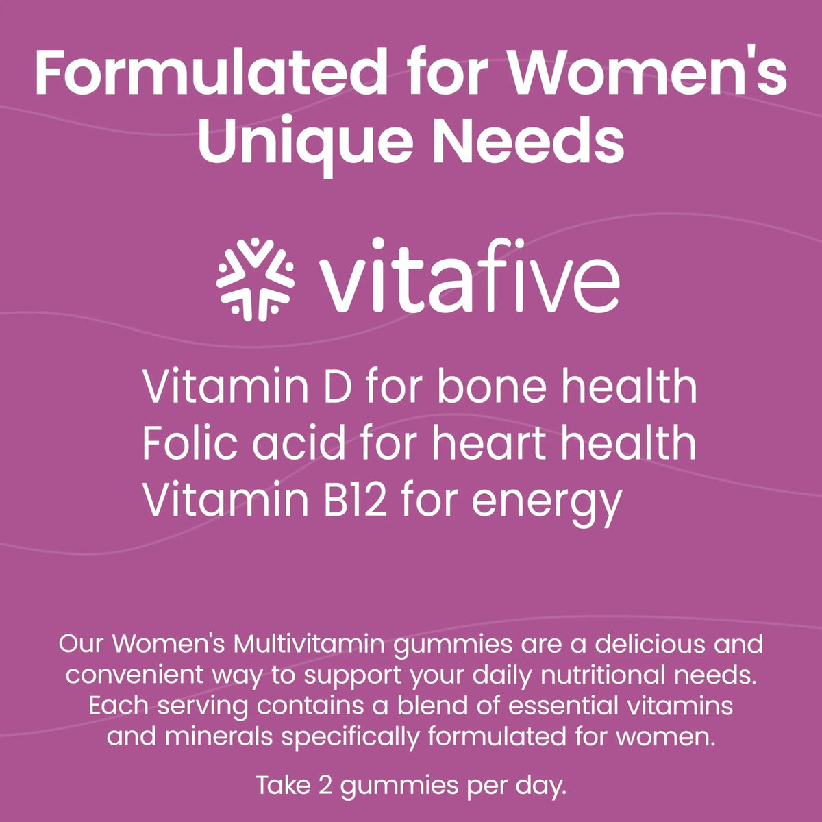 vitafive Women's Multivitamin Gummies, Best Multivitamin for Women with Biotin, D3, B12, Zinc, Low Sugar, Gluten Free (50 Ct) vitafiveBuy Supplements Australia