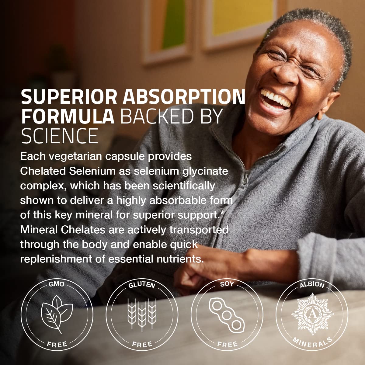 Bronson Selenium 200 mcg – Yeast Free Chelated Amino Acid Complex - Essential Trace Mineral with Superior Absorption - OmniHealth US