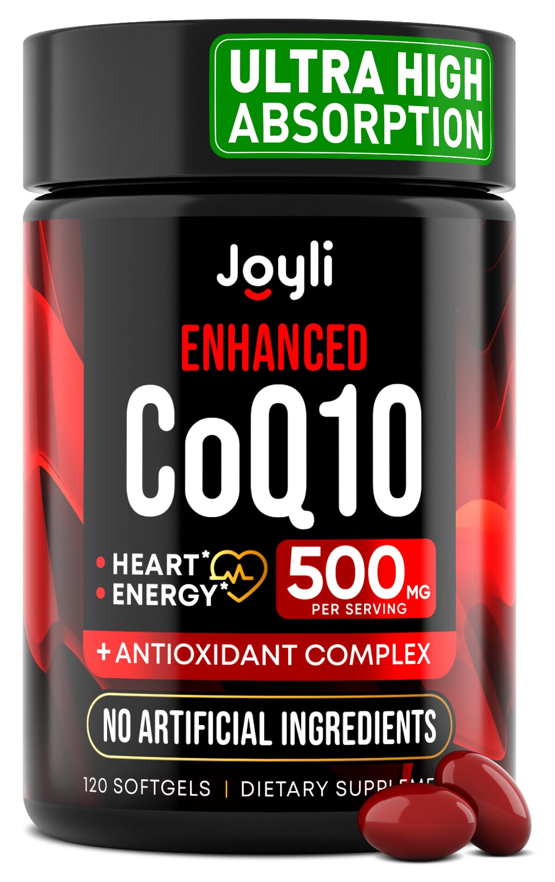 High Absorption CoQ10 500MG - Co Q 10 Supplement 120 Softgels for Heart Health&Energy Production - Enhanced CoQ10 Nutritional Supplements with Coenzyme Q10 - OmniHealth US
