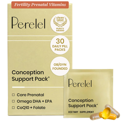 Perelel Conception Support Pack, Prenatal Multivitamin with DHA Omega 3, COQ10 & Folate, Supports Fertility Wellness for Women - OmniHealth US