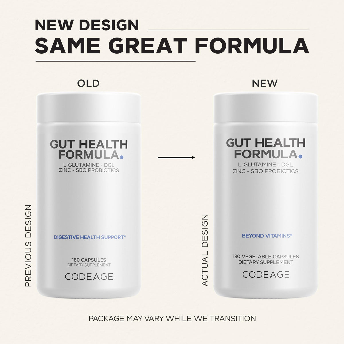 Codeage Gut Health Supplements Vegan Formula - L Glutamine, Zinc, Turkey Tail Mushroom Powder, Tonic Mushroom, Maitake, Micro Algae, Mineral, OmniHealth US