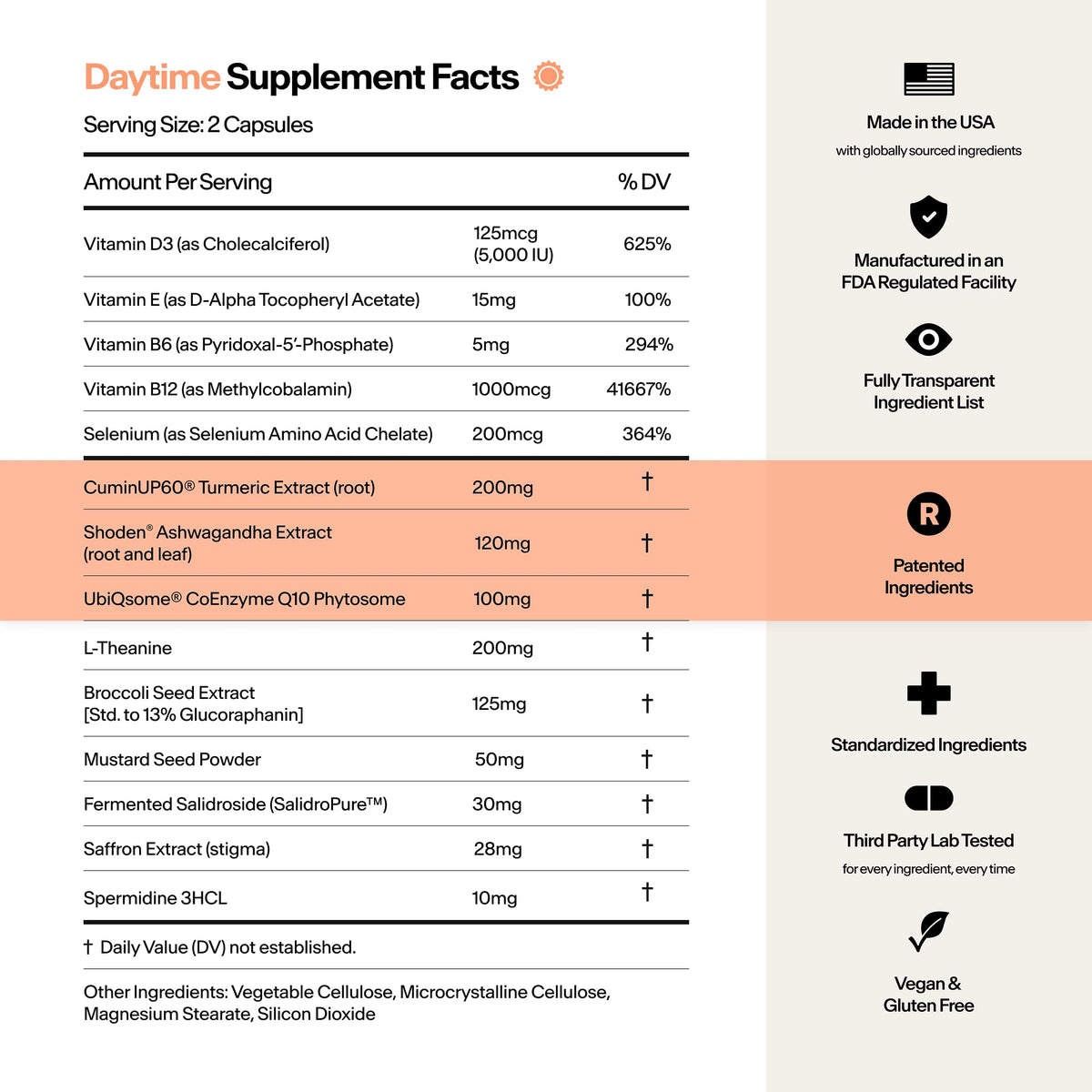 Stasis Daytime Energy & Focus Supplement for Men & Women with Vitamin D3, L Theanine, Ashwagandha & CoQ10, Cognitive Support Capsules for Morning Routines, Vegan, OmniHealth US
