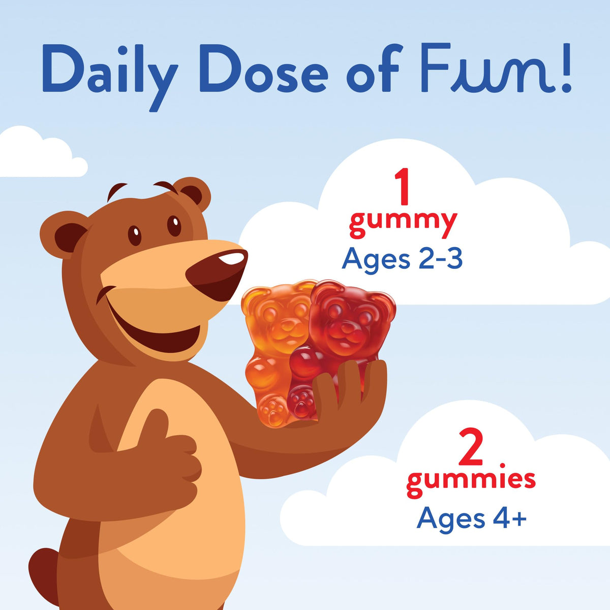 L'il Critters Gummy Vites Daily Kids Multivitamins Assorted Fruit Flavors for Ages 2+ Toddlers & Kids, Gummy Vitamin with Vitamin C and D - OmniHealth US