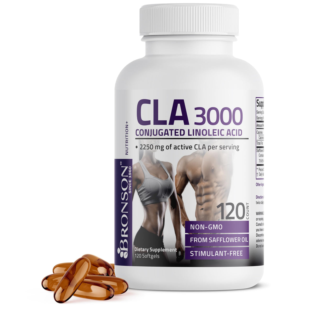 Bronson CLA 3000 Extra High Potency Supports Healthy Weight Management Lean Muscle Mass Non-Stimulating - OmniHealth US