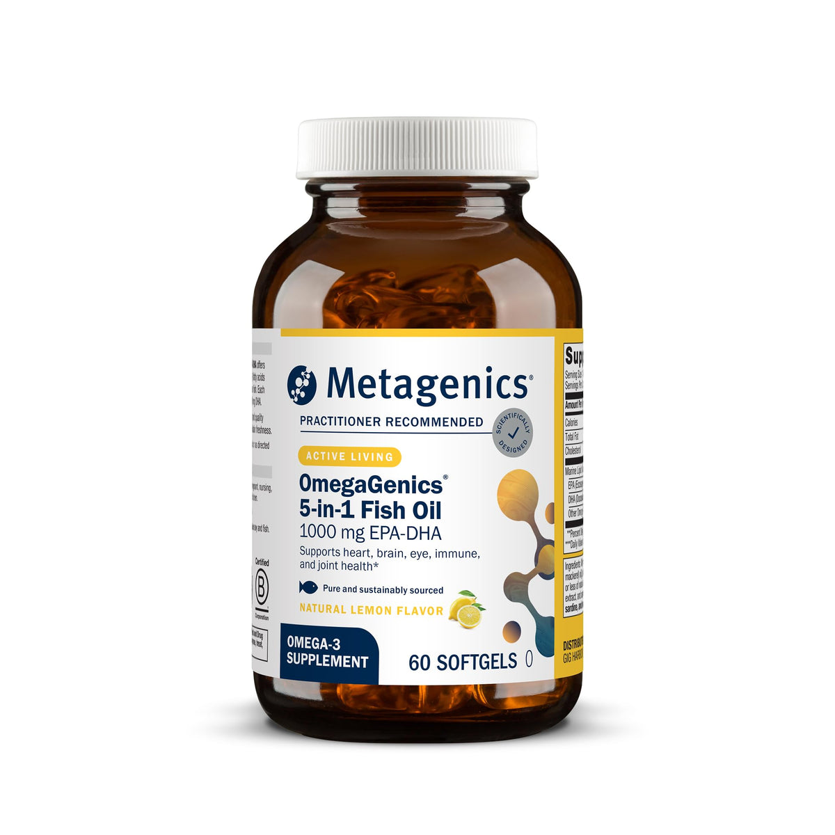 Metagenics OmegaGenics EPA-DHA 1000 mg - High Potency Omega-3 Fish Oil Supplement for Heart, Brain & Joint Health - OmniHealth US
