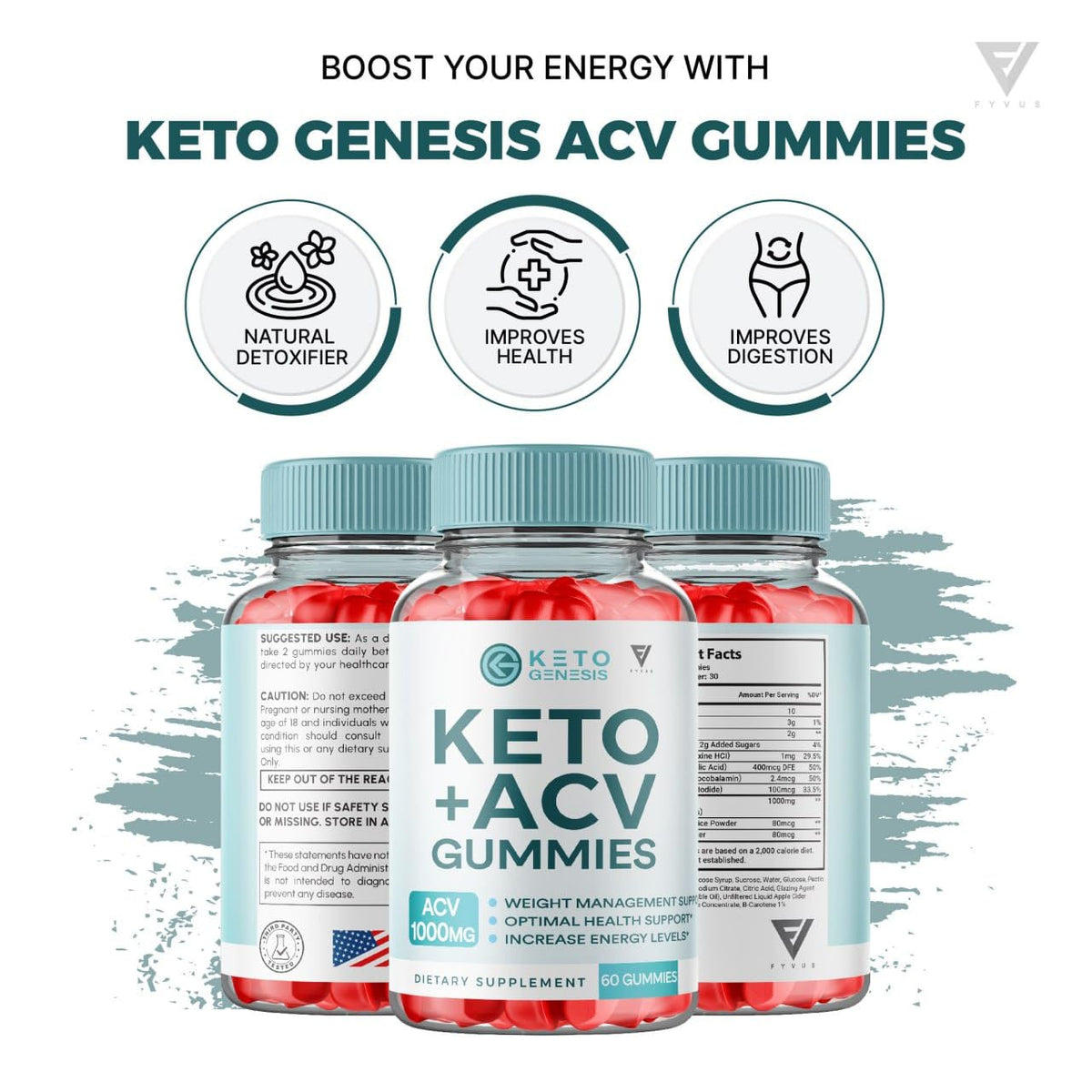 (2 Pack) Keto Genesis Keto ACV Gummies Advanced Weight Loss, Ketogenesis Keto FyvusBuy Supplements Australia