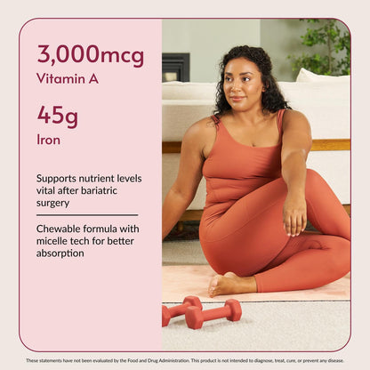 Bariatric Advantage Chewable Advanced Multi EA - High Potency Daily Multivitamin with Iron for Bariatric Surgery Patients - OmniHealth US