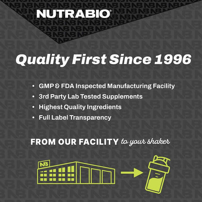 NutraBio Classic Whey Protein Powder- 25G of Protein Per Scoop - Full-Spectrum Amino NutraBioBuy Supplements Australia