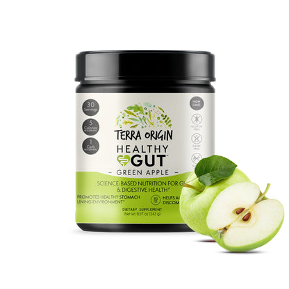 Healthy Gut Green Apple | 30-Servings with L-Glutamine, Zinc, Glucosamine, Slippery Elm Bark, Marshmallow Root and More! - OmniHealth US