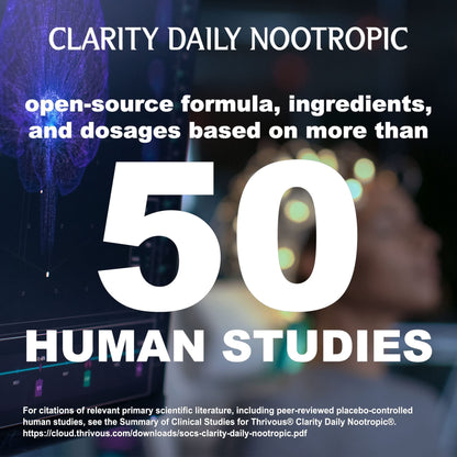 Thrivous Clarity Daily Nootropic – Cognitive Support & Mood Formula with Bacopa (Synapsa®), L-Theanine, Rhodiola Rosea, Vitamin B Complex - OmniHealth US