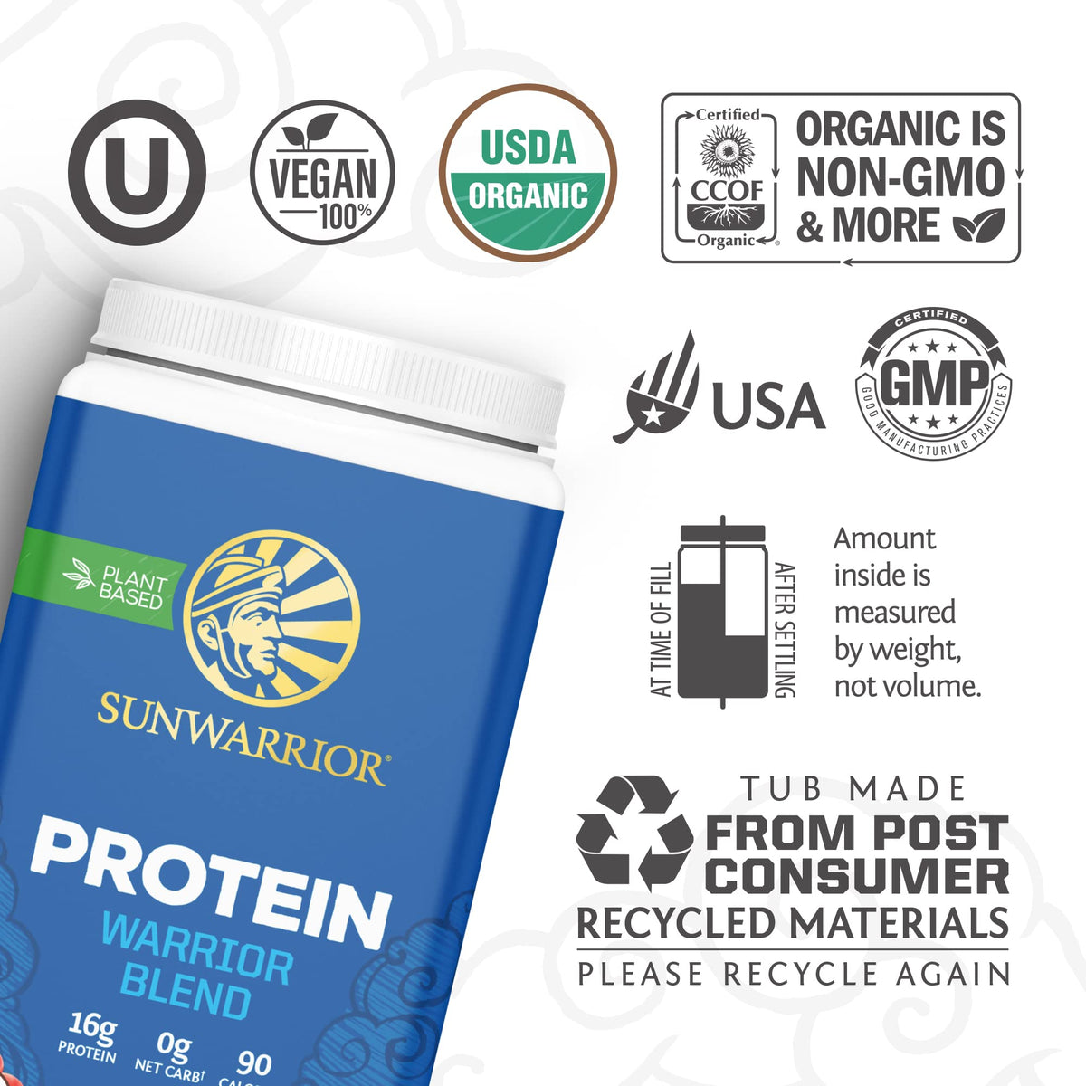 Vegan Organic Protein Powder Plant-based | BCAA Amino Acids Hemp Seed Soy SunwarriorBuy Supplements Australia