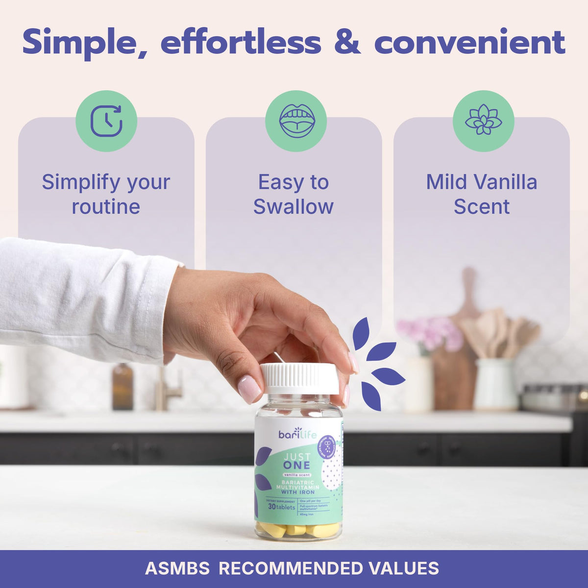 Just One - Once Daily Bariatric Multivitamin with Iron (30) - OmniHealth US