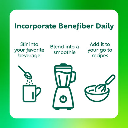 Benefiber On The Go Prebiotic Fiber Supplement Powder for Digestive Health, Daily Fiber, Unflavored - 28 Sticks (3.92 Ounces) - OmniHealth US