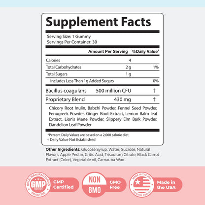 Nature’s NutriWave PrimeBiome Probiotic Gummies – Plant-Based Blend with Inulin, Lion’s Mane, Ginger & More– Non-GMO, No Stimulants, OmniHealth US