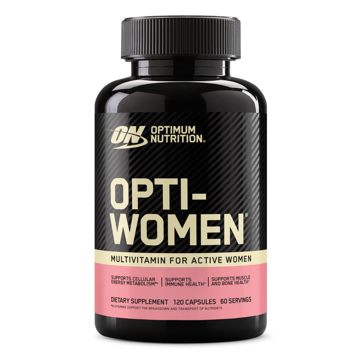Optimum Nutrition Opti-Women, Vitamin C, Zinc and Vitamin D for Immune Support Womens Daily Multivitamin Supplement with Iron, Capsules, 120 Count - OmniHealth US