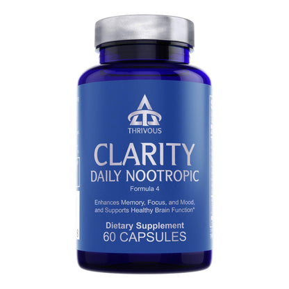 Thrivous Clarity Daily Nootropic – Cognitive Support & Mood Formula with Bacopa (Synapsa®), L-Theanine, Rhodiola Rosea, Vitamin B Complex - OmniHealth US