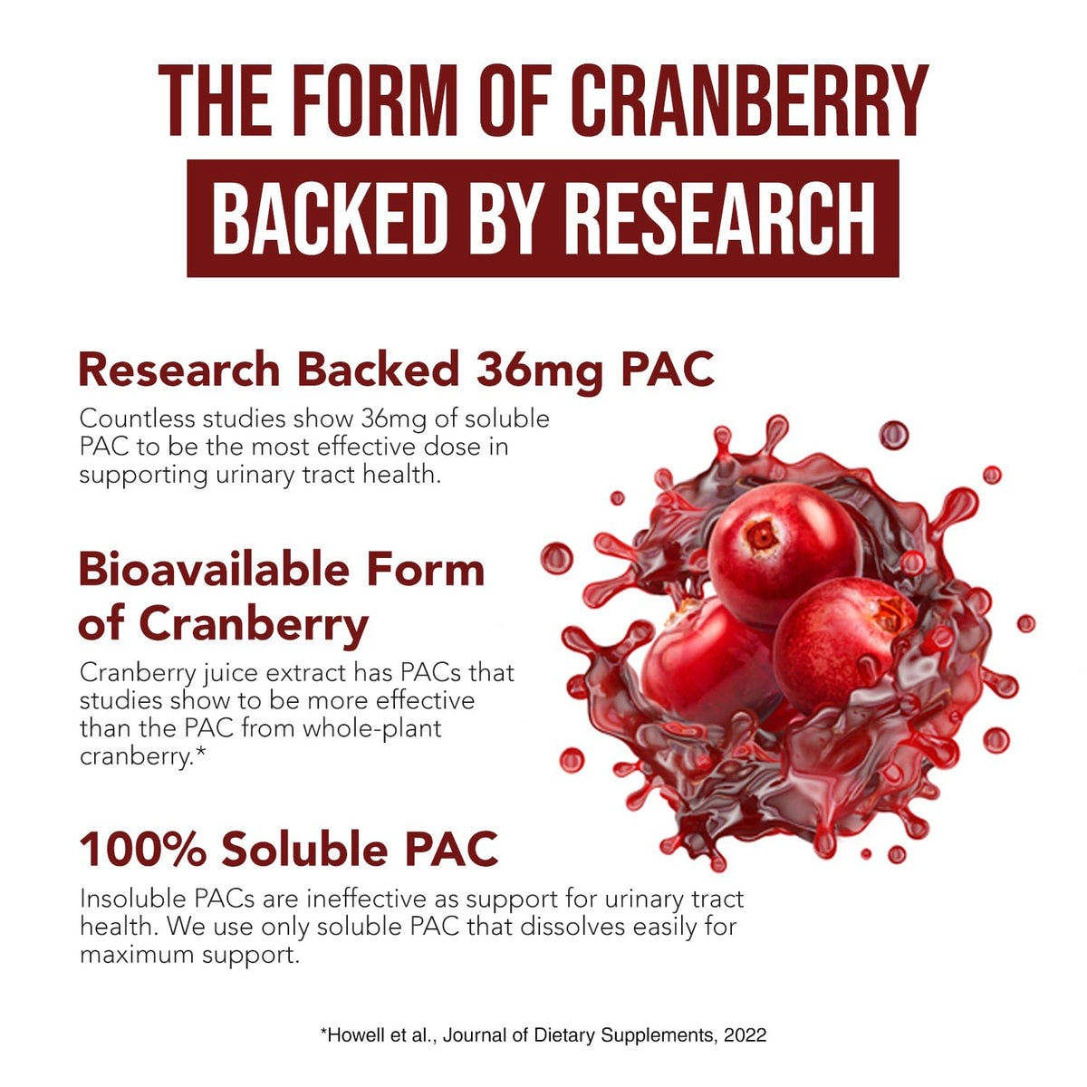CranEaze®: Cranberry Juice Extract Plus D-Mannose – 36 mg PAC, 100% Soluble PAC - Supports Urinary Tract Health – Most Effective Cranberry Pills for Women, OmniHealth US