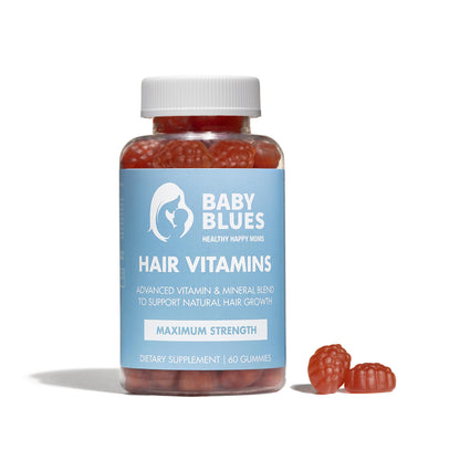 Baby Blues Postpartum Hair Loss Vitamins - Passion Fruit Gummies with Biotin, Collagen, & Folate - OmniHealth US