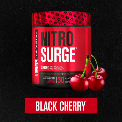 Jacked Factory NITROSURGE Shred Pre Workout Supplement - Energy Booster, Instant Strength Gains, Sharp Focus, Powerful Pumps - Nitric Oxide Booster & PreWorkout Powder - OmniHealth US