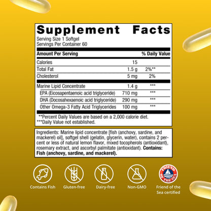 Metagenics OmegaGenics EPA-DHA 1000 mg - High Potency Omega-3 Fish Oil Supplement for Heart, Brain & Joint Health - OmniHealth US