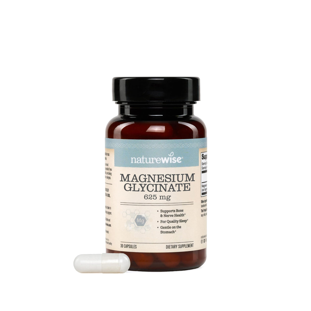 NatureWise Magnesium Glycinate 625 mg - High Absorption Chelated Magnesium Glycinate for Sleep, Relaxation, Muscle & Bones* - OmniHealth US