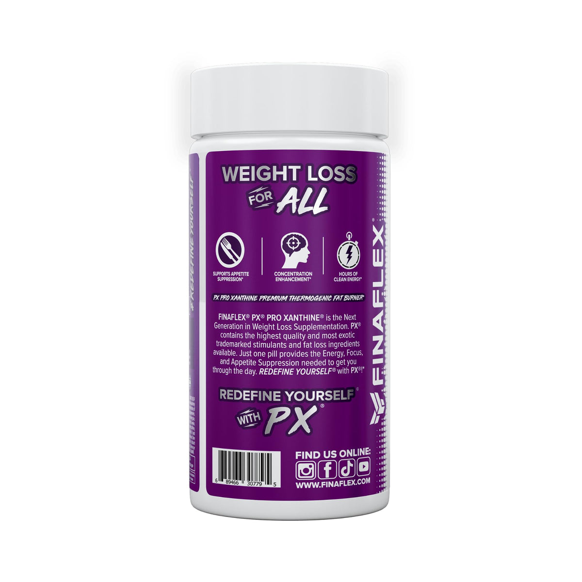 FINAFLEX PX PRO Xanthine - 60 Capsules - Thermogenic - Promotes Energy, Focus & Appetite Suppression - OmniHealth US