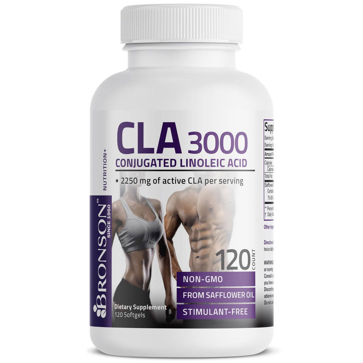 Bronson CLA 3000 Extra High Potency Supports Healthy Weight Management Lean Muscle Mass Non-Stimulating - OmniHealth US