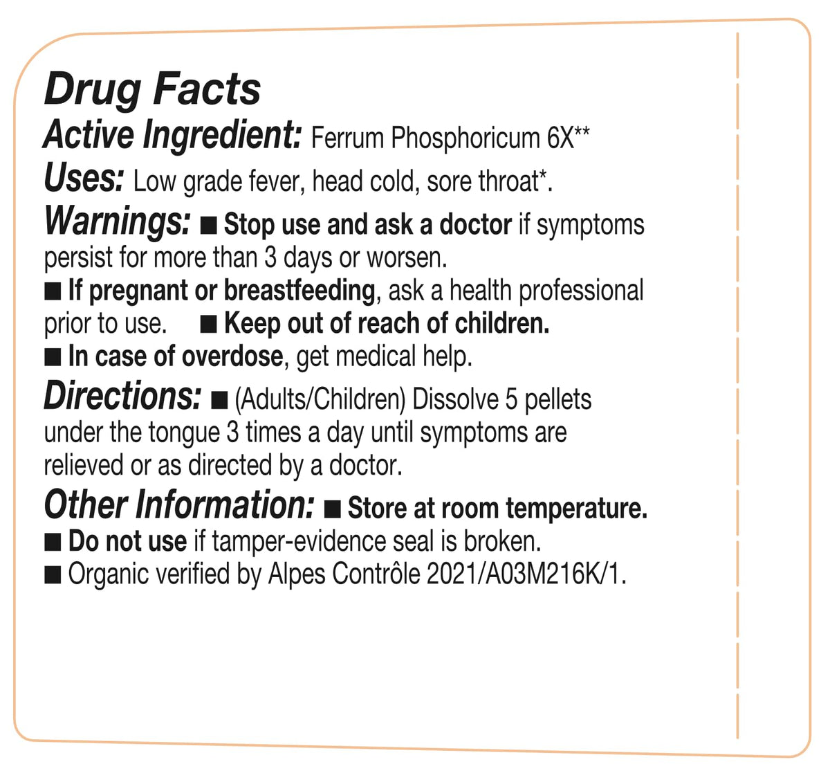 Ferrum Phosphoricum- OLLOIS - Organic & Vegan, Kosher Certified, Cell Salt #4 (Approx. 80 pellets) OLLOÏSBuy Supplements Australia