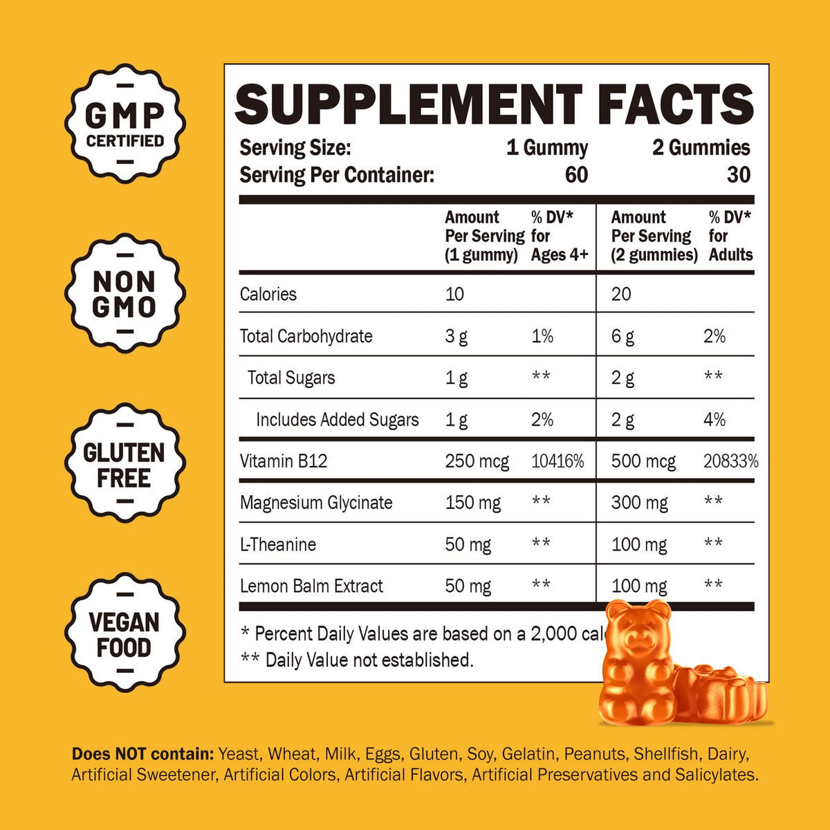 Magnesium Glycinate Gummies for Kids & Adults - Magnesium Glycinate 300mg Chewable Supplement - Promotes Sleep, Muscle, Relaxation (60Count) - OmniHealth US