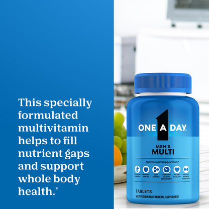 One A Day Multivitamin for Men - Daily Mens Multivitamins with Vitamin D, Zinc, Folic Acid, and B Vitamins, Physical Energy Support, 200 Count - OmniHealth US